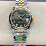 Swiss Copy Rolex Datejust 31mm ARF Lady Watch Green Face Two-tone Bracelet 